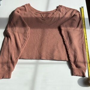 Aeropostale Ribbed Crop Top - Dusty Rose